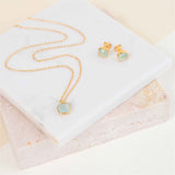 Brooklyn Aqua Chalcedony & Gold Vermeil Necklace-Auree Jewellery