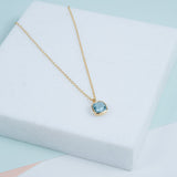 Brooklyn Gold Vermeil & Blue Topaz Necklace-Auree Jewellery