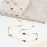 Chennai 18ct Gold Vermeil & Multi Gemstone Long Necklace