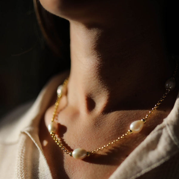 Courtfield Freshwater Pearl & Gold Vermeil Necklace-Auree Jewellery