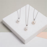Drayton White Pearl & Cubic Zirconia Sterling Silver Oval Pendant-Auree Jewellery
