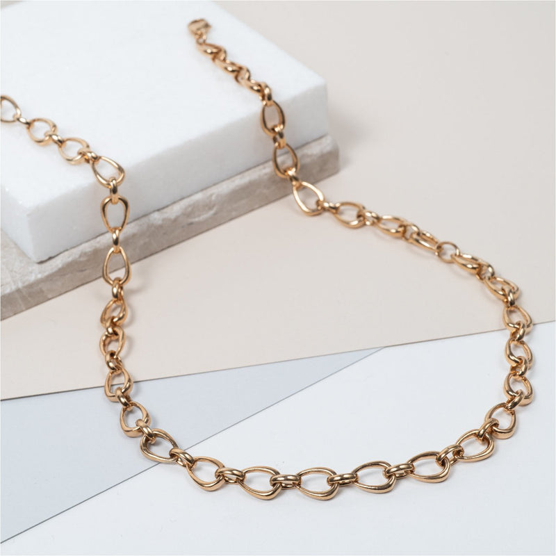 Egerton Gold Vermeil Raindrop Link Necklace-Auree Jewellery