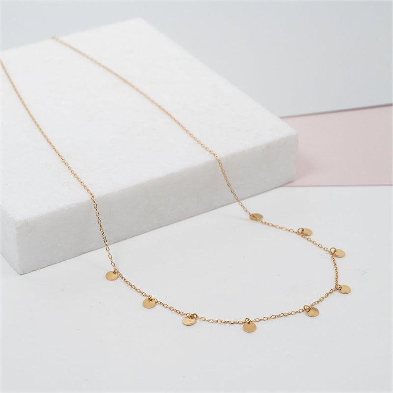 Frascati Yellow Gold Multi Disc Necklace-Auree Jewellery