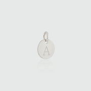 Hobury Silver Disc Engraved Initial Pendant (no chain)-Auree Jewellery