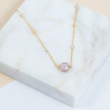 Iseo Pink Chalcedony & Gold Vermeil Necklace-Auree Jewellery