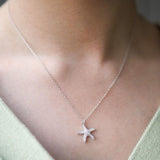 Maddalena Silver & Cubic Zirconia Starfish Necklace-Auree Jewellery