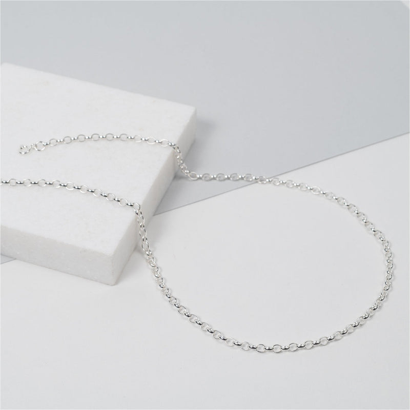 Shalcomb Sterling Silver Belcher Link Necklace-Auree Jewellery