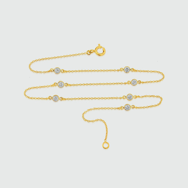 Sofia 15" Gold Vermeil & Cubic Zirconia Necklace-Auree Jewellery