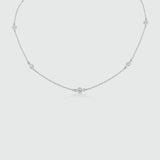 Sofia 15" Sterling Silver & Cubic Zirconia Short Necklace-Auree Jewellery