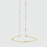 Sofia 34" 18ct Yellow Gold Vermeil & Cubic Zirconia Long Necklace-Auree Jewellery