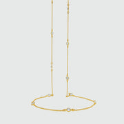 Sofia 34" 18ct Yellow Gold Vermeil & Cubic Zirconia Long Necklace-Auree Jewellery