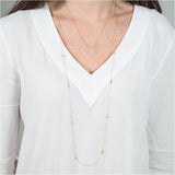 Sofia 34" 18ct Yellow Gold Vermeil & Cubic Zirconia Long Necklace-Auree Jewellery