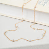 Sofia 34" 18ct Yellow Gold Vermeil & Cubic Zirconia Long Necklace-Auree Jewellery