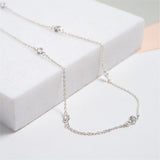 Sofia Sterling Silver & Cubic Zirconia 18" Necklace Set-Auree Jewellery