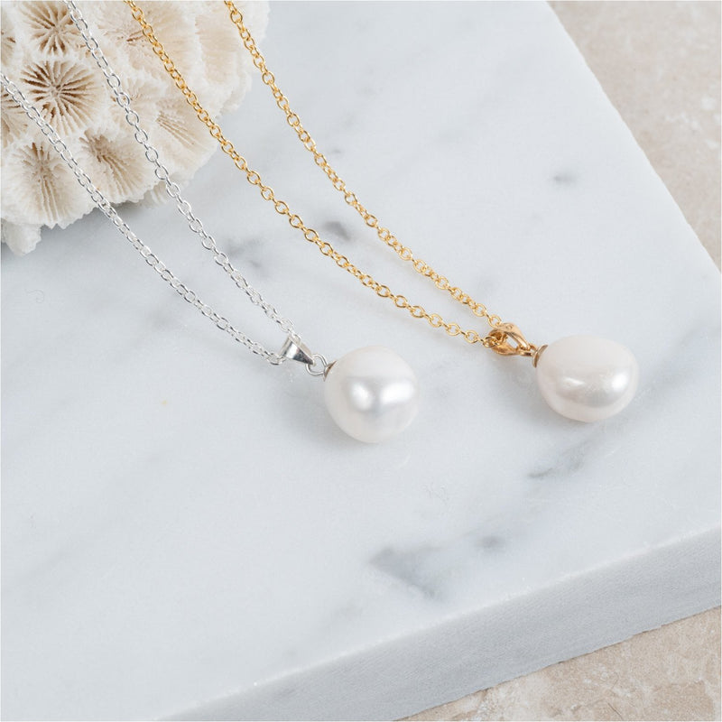Triora Baroque Pearl & Sterling Silver Pendant-Auree Jewellery