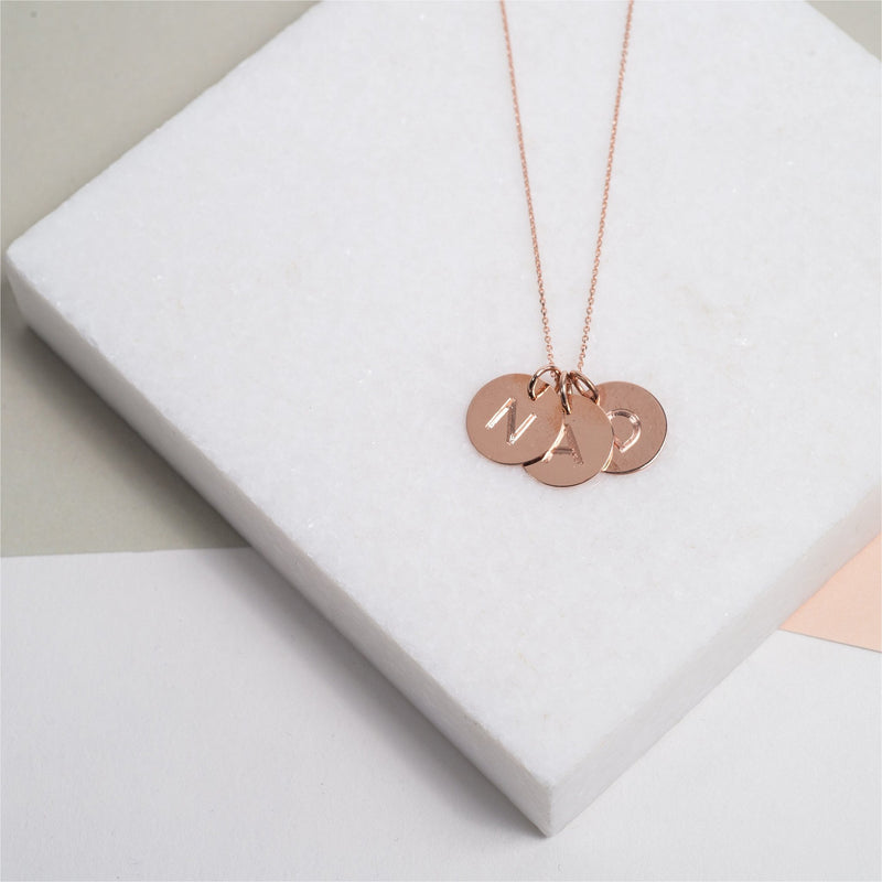 Westbourne 9ct Rose Gold Disc Trio Necklace