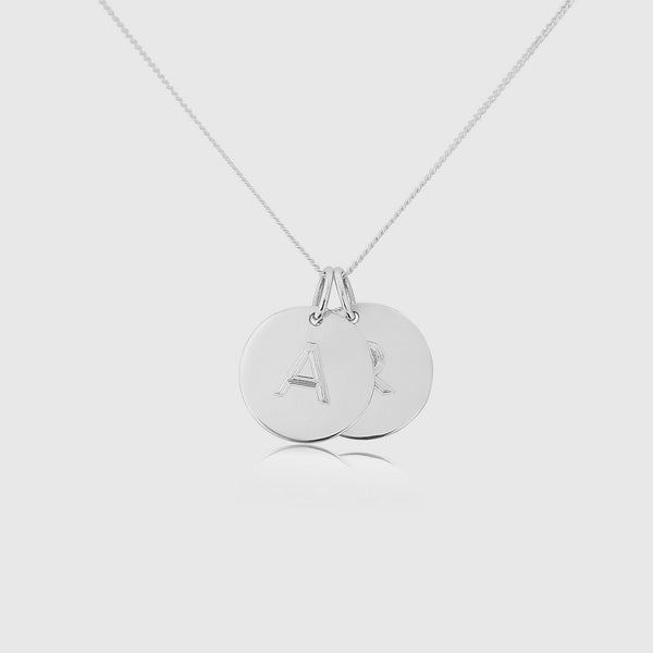 Westbourne 9ct White Gold Disc Duo Necklace-Auree Jewellery