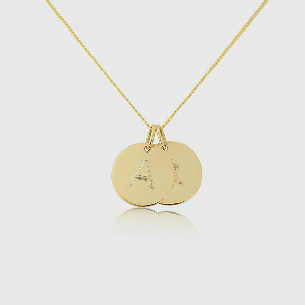 Westbourne 9ct Yellow Gold Disc Duo Necklace-Auree Jewellery