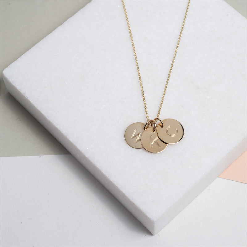 Westbourne 9ct Yellow Gold Disc Trio Necklace-Auree Jewellery
