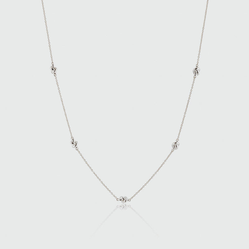 St Ives Silver Knot Necklace-Auree Jewellery