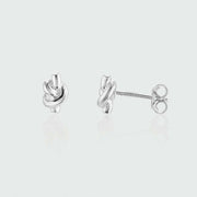 St Ives Silver Knot Stud Earrings-Auree Jewellery
