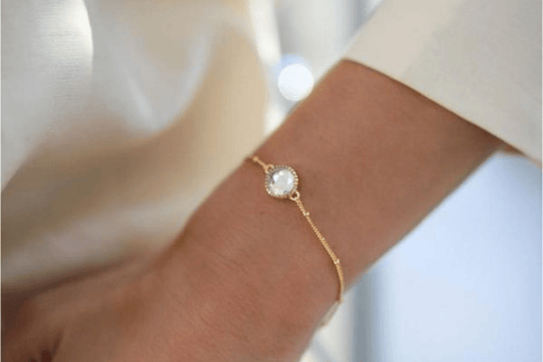 White Topaz Gold Bracelet