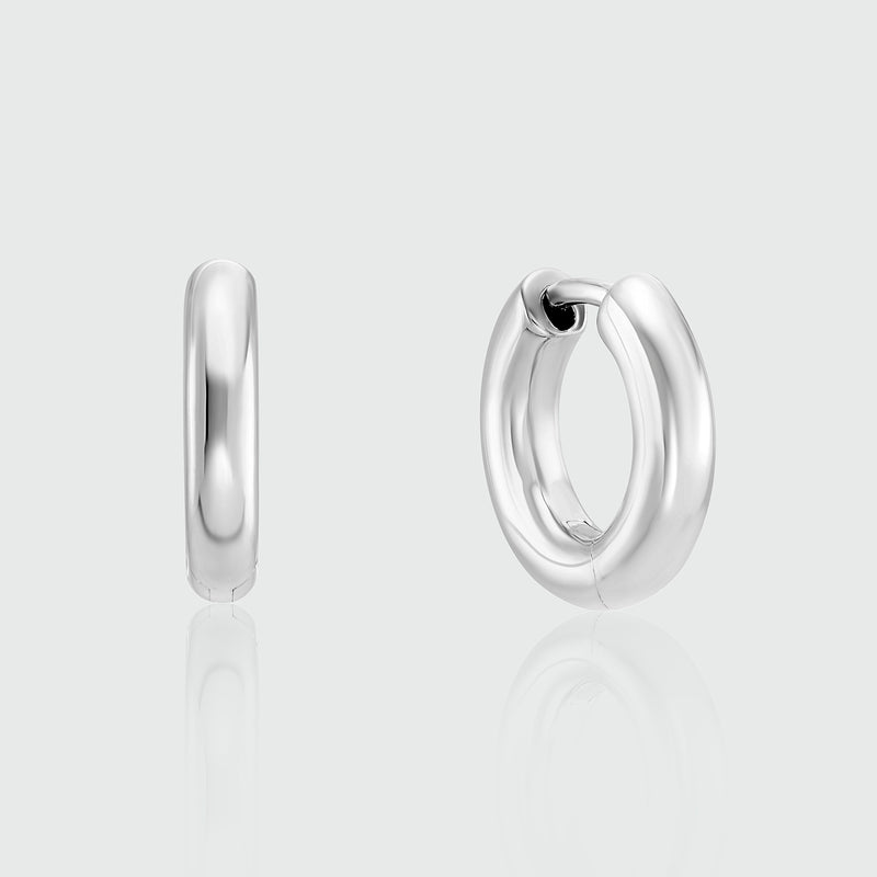Fernshaw Mini Silver Huggie Hoop Earrings