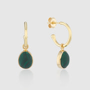 Manhattan Gold and Malachite Interchangeable Gemstone Drop Earrings