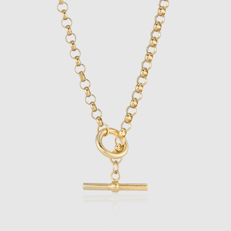 T-Bar Belcher Link Necklace 18ct Gold Vermeil Auree