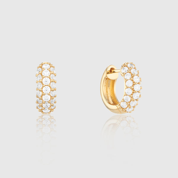Auree x @theeditbutton Mini Chunky Gold and Cubic Zirconia Hoops