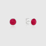 Savanne Sterling Silver & Fuchsia Pink Chalcedony Stud Earrings