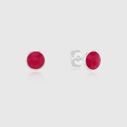 Savanne Sterling Silver & Fuchsia Pink Chalcedony Stud Earrings