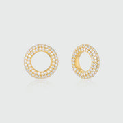 Auree x @theeditbutton Gold Full Cubic Zirconia Circle Drops