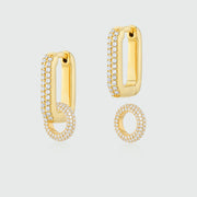 Auree x @theeditbutton Gold CZ Interchangeable Hoop & CZ Circle Drop Earrings