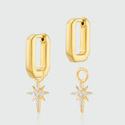 Auree x @theeditbutton Gold Interchangeable Hoop & CZ Star Drop Earrings