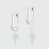 Auree x @theeditbutton Silver Interchangeable Hoop & CZ Star Drop Earrings
