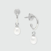 Mini Manhattan Pearl & Sterling Silver Interchangeable Hoop Earrings