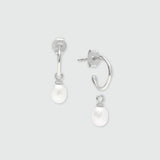Mini Manhattan Pearl & Sterling Silver Interchangeable Hoop Earrings