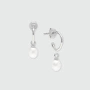 Mini Manhattan Pearl & Sterling Silver Interchangeable Hoop Earrings
