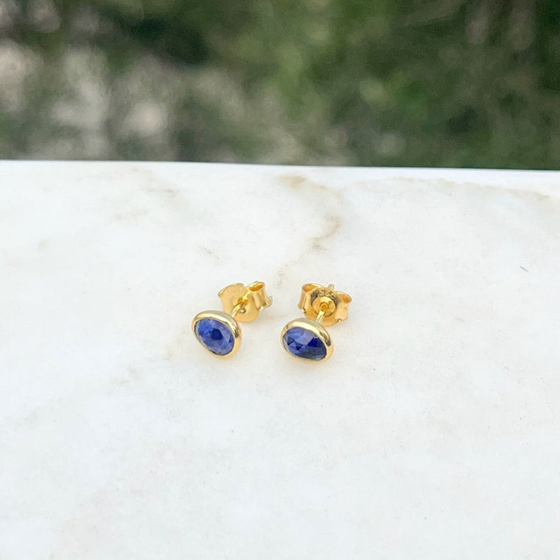Hampton Sapphire & Gold Vermeil Gemstone Stud Earrings