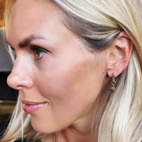 Earrings - Auree X @theeditbutton Gold And Black Cubic Zirconia Star Drops