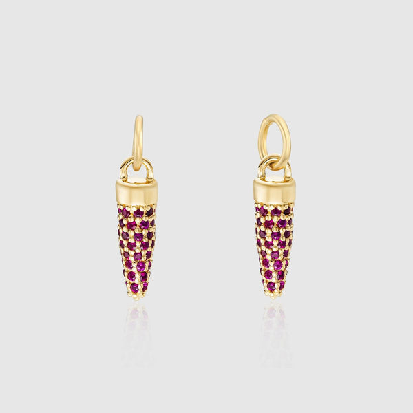Earrings - Auree X @theeditbutton Gold & Raspberry Cubic Zirconia Pointed Drops