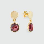 Salina Garnet and Gold Vermeil Disc Earrings
