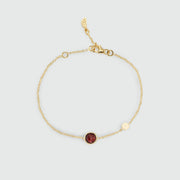 Salina Garnet and Gold Vermeil Disc Bracelet