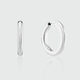 Fernshaw Large Silver Huggie Hoop Earrings
