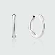 Fernshaw Large Silver Huggie Hoop Earrings