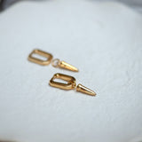 Auree x @theeditbutton Gold Rectangular Hoops with Pointed Drops
