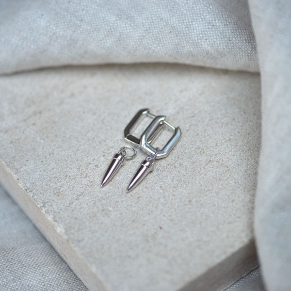 Auree x @theeditbutton Sterling Silver Rectangular Hoops