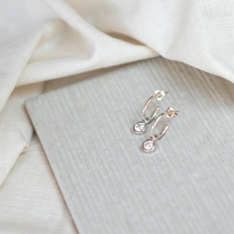 Manhattan Verona Silver Cubic Zirconia Interchangeable Drop Earrings