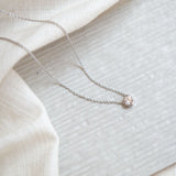 Verona Silver and Cubic Zirconia Solitaire Necklace